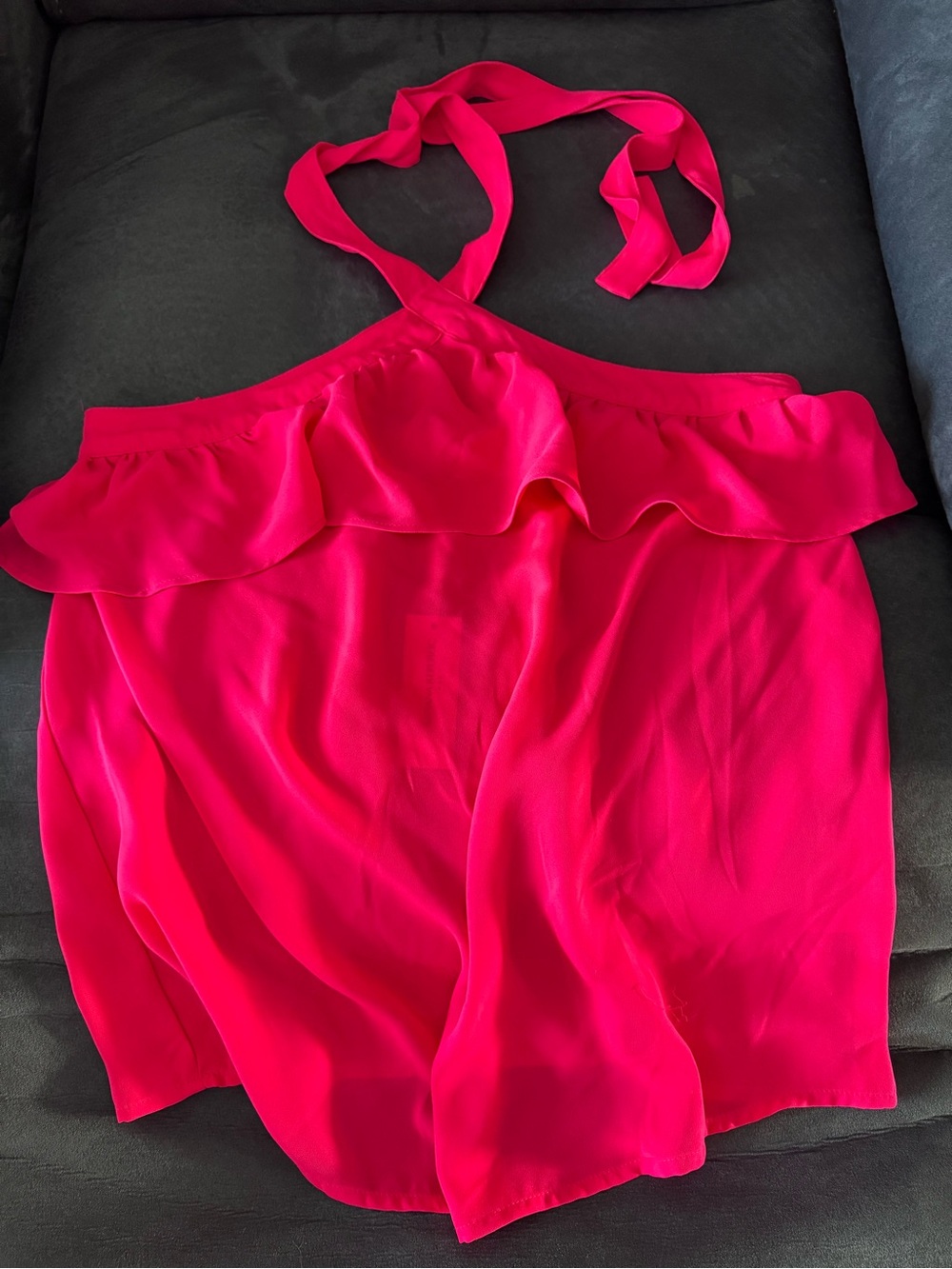 Banana Republic Hot Pink Ruffle Halter Top
